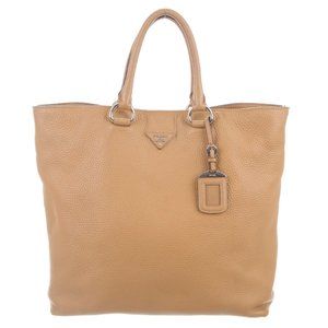 Genuine Tan Vitello Daino Prada Satchel